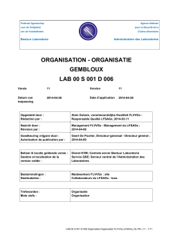 ORGANISATION - ORGANISATIE GEMBLOUX LAB 00 S 001