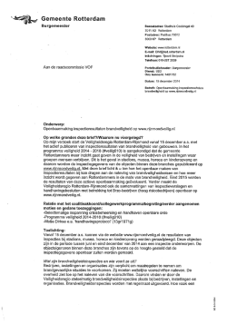 Raadsbrief over de openbaarmaking van de inspectieresultaten