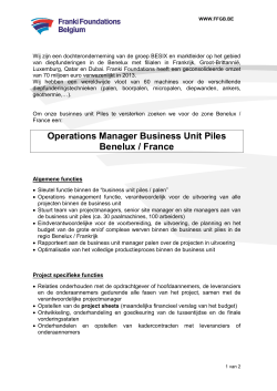 Operations Manager business unit piles Benelux / France