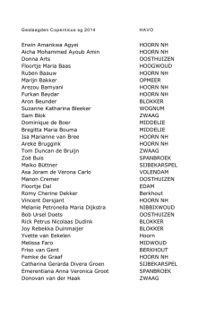 HAVO geslaagd 2014 Copernicus