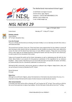 NISL NEWS 29 - The Netherlands International School Lagos