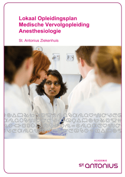 lokaal opleidingsplan medische vervolgopleiding Anesthesiologie