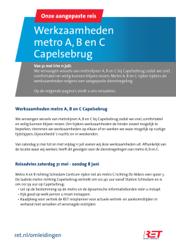Werkzaamheden metro A, B en C Capelsebrug