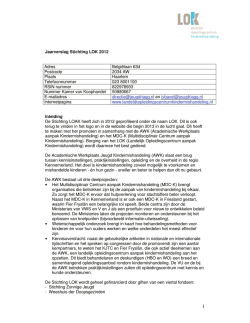 Jaarverslag Stichting LOK 2012 Adres Belgi&euml;laan 63d Postcode