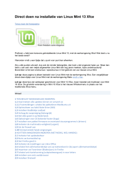 Direct doen na installatie van Linux Mint 13 Xfce - Oss