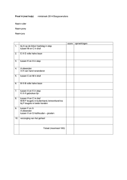 Proef A (met hulp) ministreek 2014 Bosgouwruiters Naam ruiter
