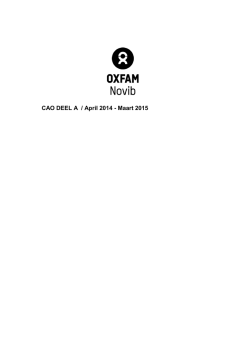 CAO DEEL A / April 2014 - Maart 2015