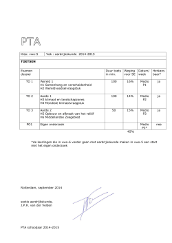PTA vwo 5 2014-2015 - Rotterdam