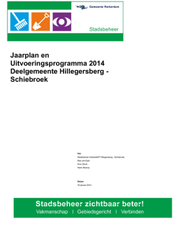 Jaarplan en Uitvoeringsprogramma Stadsbeheer