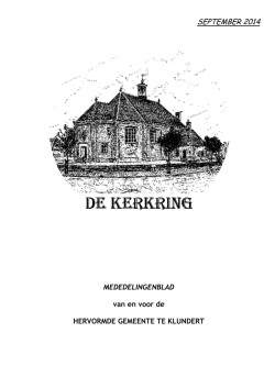 SEPTEMBER 2014 - Hervormde Gemeente Klundert