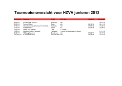 Tournooienoverzicht voor HZVV junioren 2013