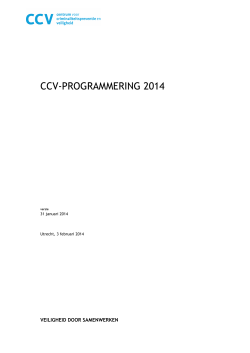 Agendapunt 4.4 CCV-Programmering 2014 versie 030214