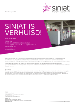Juni 2014 - Siniat is verhuisd!