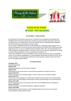 Ploeg In De Kijker - AVC Harelbeke