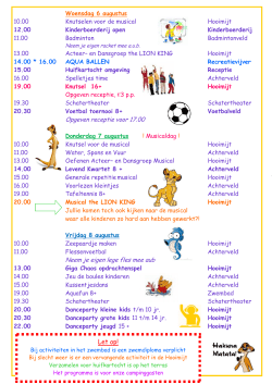 Download recreatieprogramma Zomer 2014 wk 5