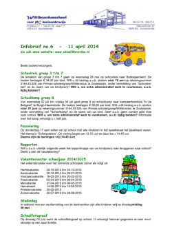 Infobrief no.6 - 11 april 2014