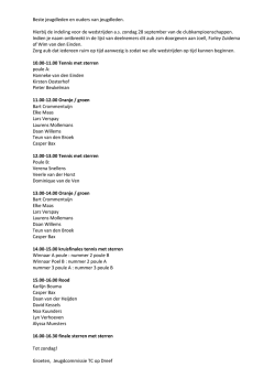 Planning clubkampioenschappen junioren 2014