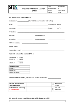 Inschrijfformulier examen EPBD-A