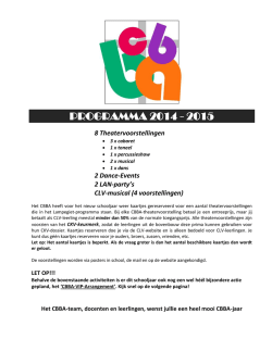 Het PROGRAMMA 2014-2015