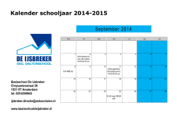 Kalender schooljaar 2014-2015
