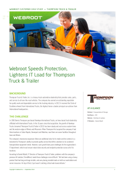Webroot Speeds Protection, Lightens IT Load for Thompson Truck