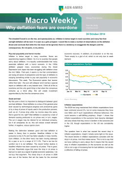 Macro Weekly - Why deflation fears are overdone