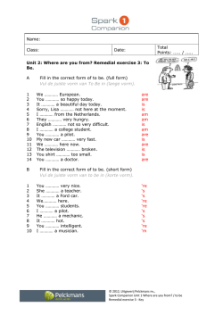 Where are you from? Remedial exercise 3