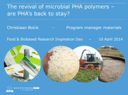 The revival of microbial PHA polymers – are