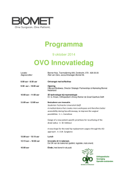 Programma OVO Innovatiedag 9 oktober 2014 kopie
