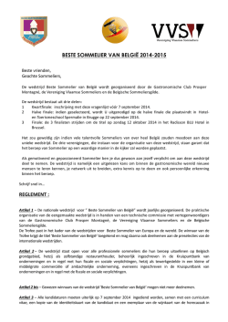 beste sommelier van belgië 2014-2015 reglement