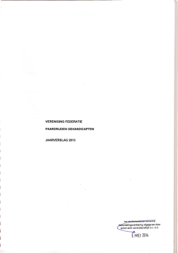 Jaarrekening FPG 2013 - Federatie Paardrijden gehandicapten