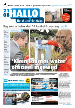 Uitgave 21-08-2014 - HALLO Horst aan de Maas