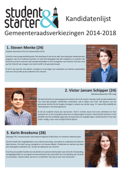 Kandidatenlijst - UtrechtStudentenstad