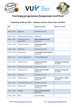 Voorlopig programma Symposium GeoVUsie