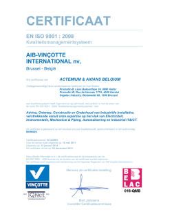 ISO9001-certificaat van Actemium