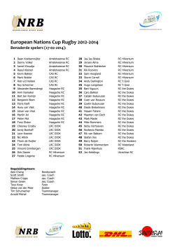European Nations Cup Rugby 2012-2014