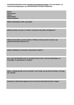 Formulier kandidaatstelling werkgeversvertegenwoordiger