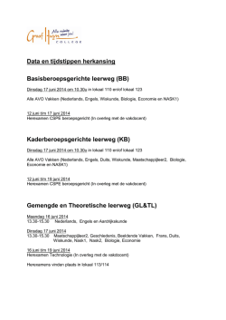 Data en tijdstippen herkansing Basisberoepsgerichte leerweg (BB