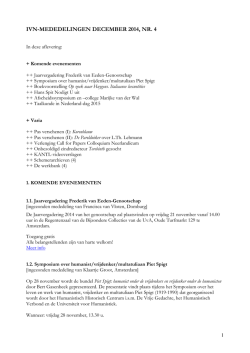 IVN-mededelingen december 2014 - Internationale Vereniging voor