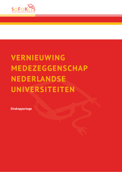 vernieuwing medezeggenschap nederlandse universiteiten