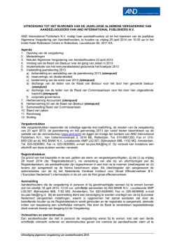 Oproeping AVA 25 april 2014 - AND International Publishers