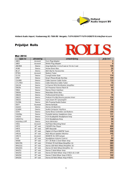 Prijslijst Rolls - Holland Audio Import BV.