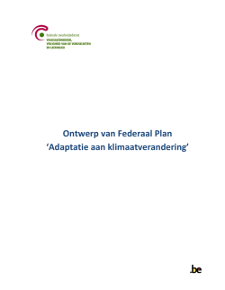 Het ontwerp van Federaal Adaptatieplan