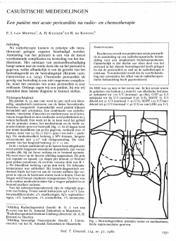 Een pati&euml;nt met acute pericarditis na radio