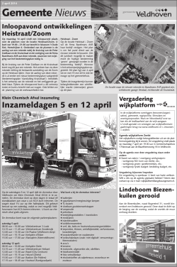 Gemeentenieuws 2 april 2014 - Veldhovens Ondernemers Contact