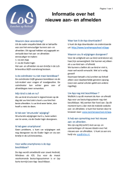 Het nieuwe aan- en afmelden - Stichting Lunchen op School
