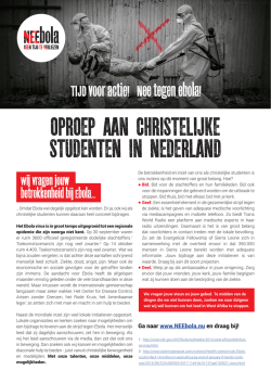 OPROEP AAN CHRISTELIJKE STUDENTEN IN