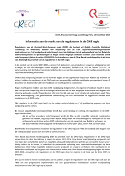 Informatie aan de markt van de regulatoren in de CWE regio