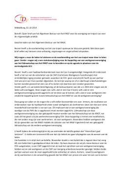 Middelburg, 01-10-2014 Betreft: Open brief aan het