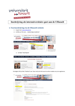 Inschrijving als interuniversitaire gast aan de UHasselt